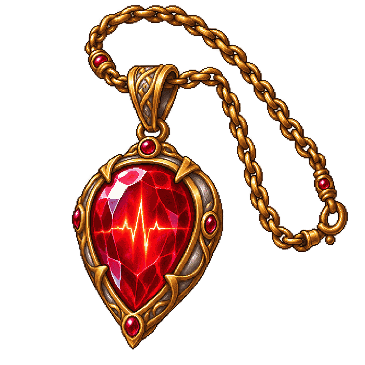 Static high-resolution pixel-art illustration of Amulet of Health.