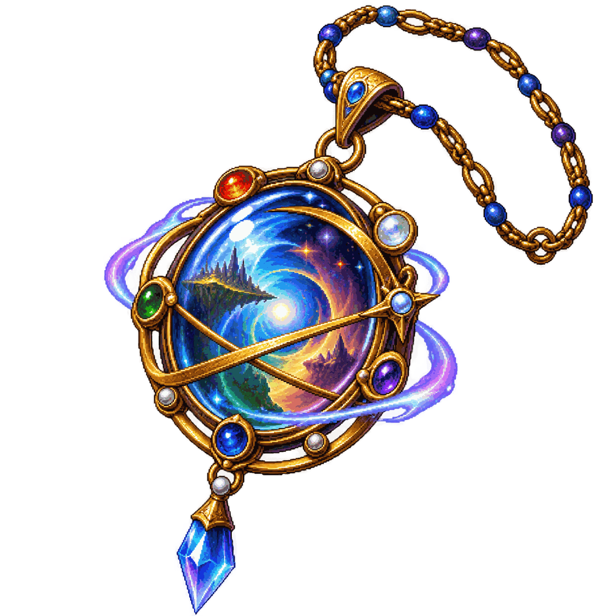 Static high-resolution pixel-art illustration of Amulet of the Planes.