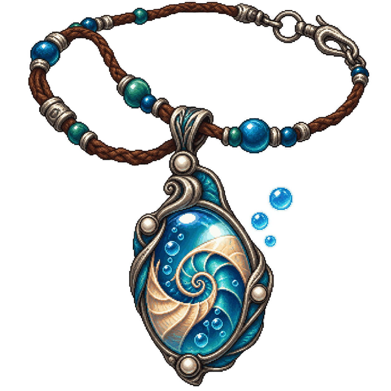 Static high-resolution pixel-art illustration of Necklace of Adaptation.