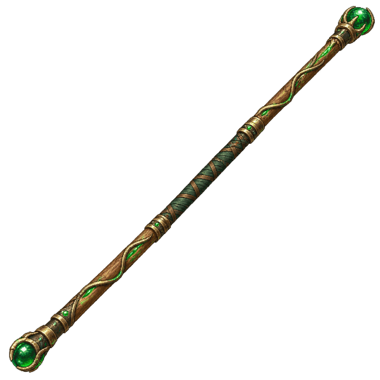 Static high-resolution pixel-art illustration of Quarterstaff of the Acrobat.