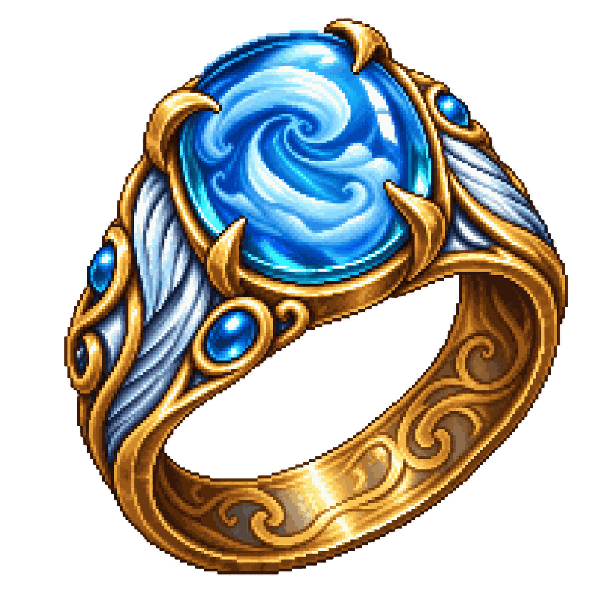 Static high-resolution pixel-art illustration of Ring of Djinni Summoning.