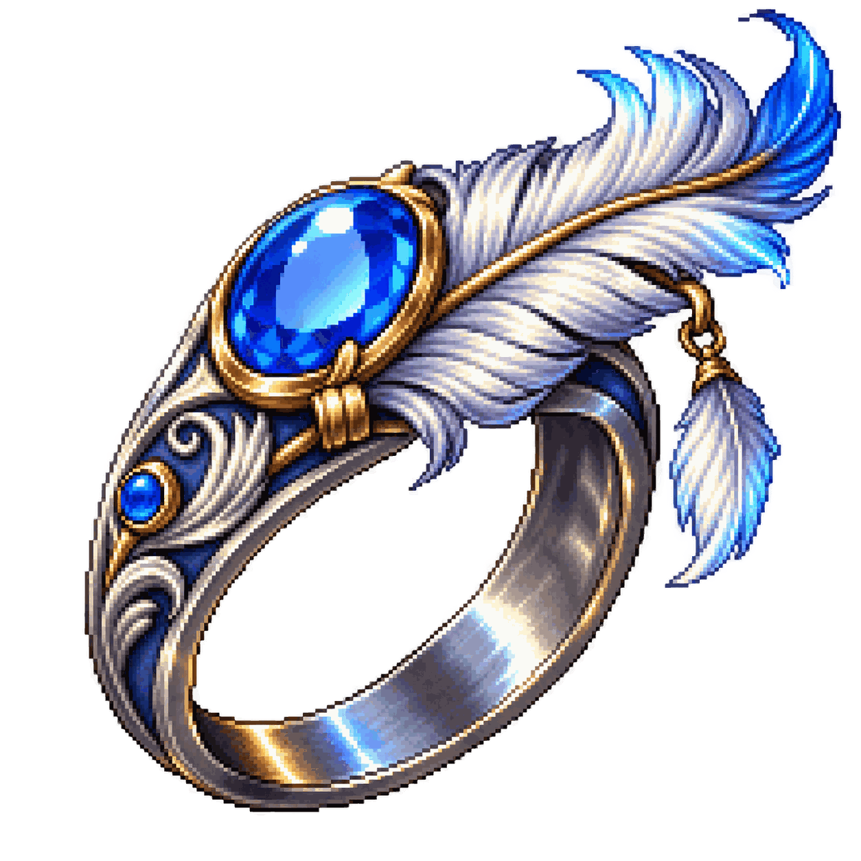 Static high-resolution pixel-art illustration of Ring of Feather Falling.