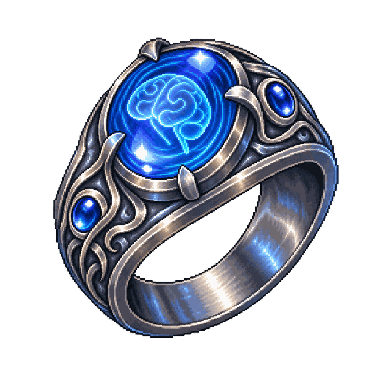 Static high-resolution pixel-art illustration of Ring of Mind Shielding.