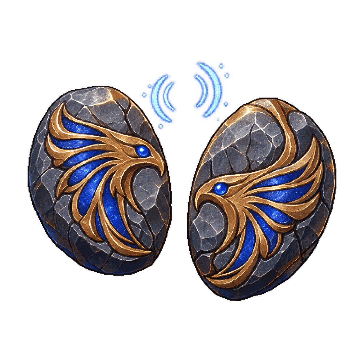 Static high-resolution pixel-art illustration of Sending Stones.