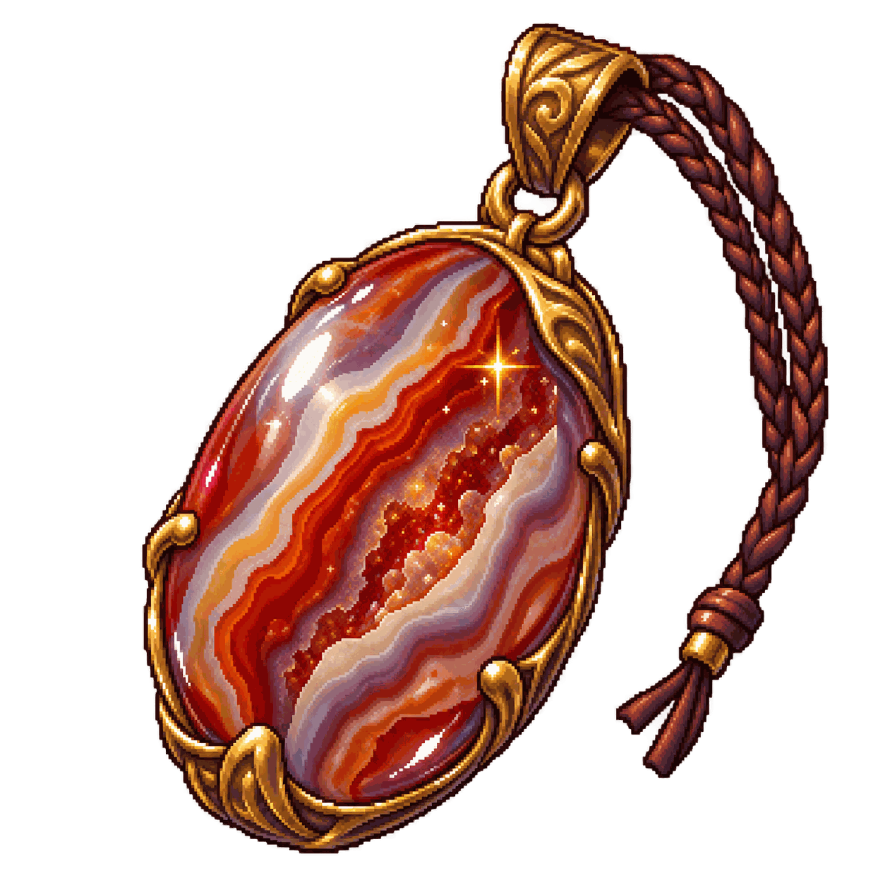 Static high-resolution pixel-art illustration of Stone of Good Luck (Luckstone).