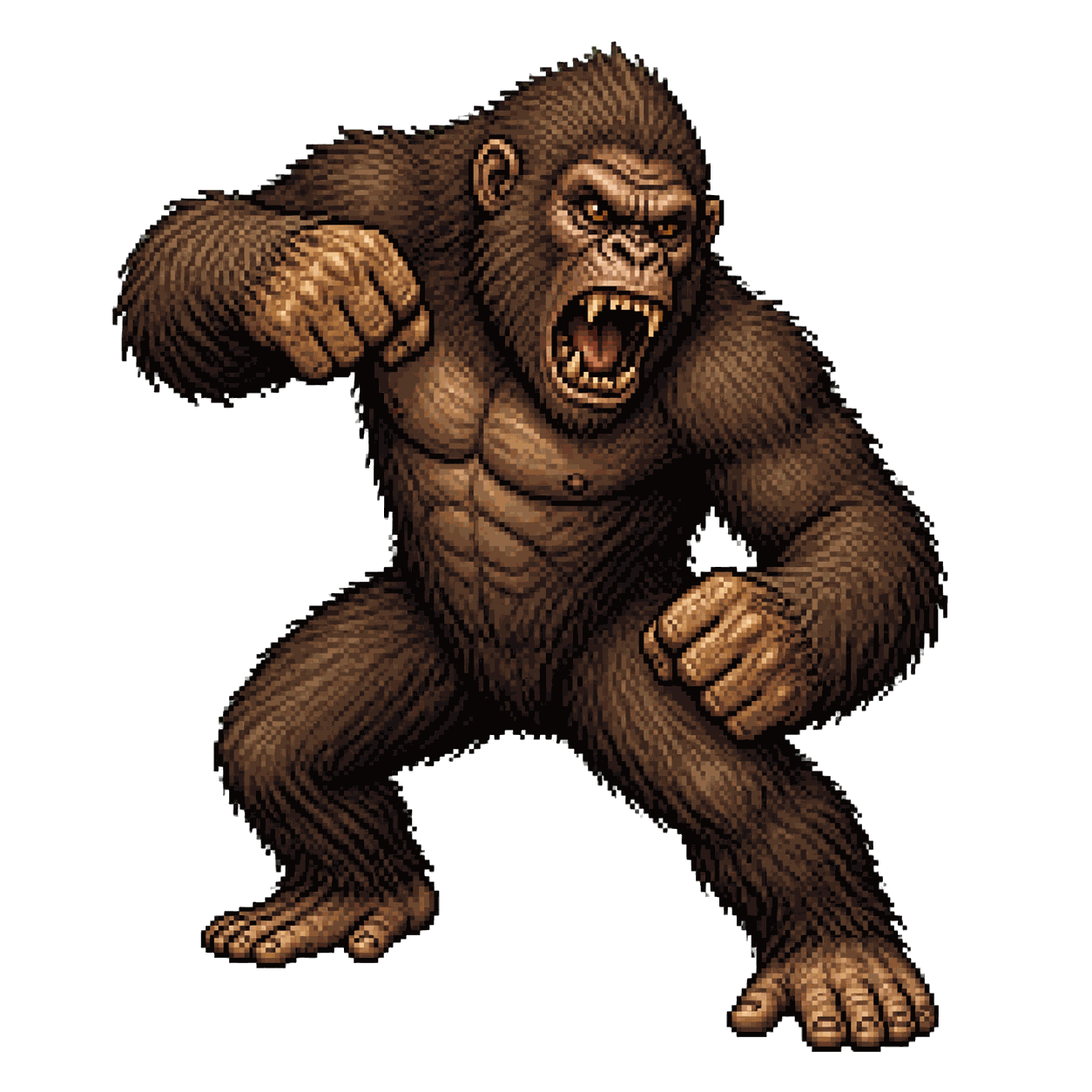 Static high-resolution pixel-art portrait of Ape.