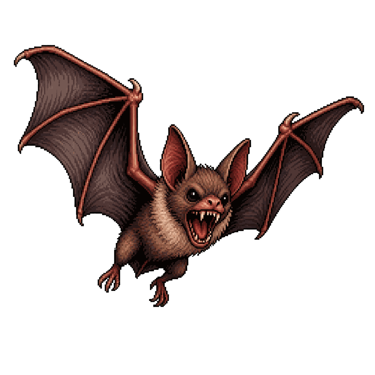 Static high-resolution pixel-art portrait of Bat.
