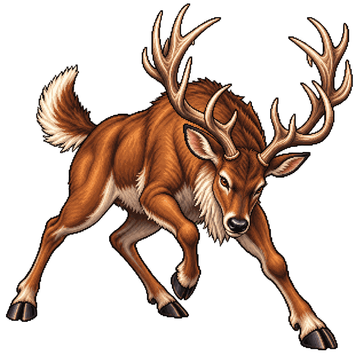 Static high-resolution pixel-art portrait of Deer.