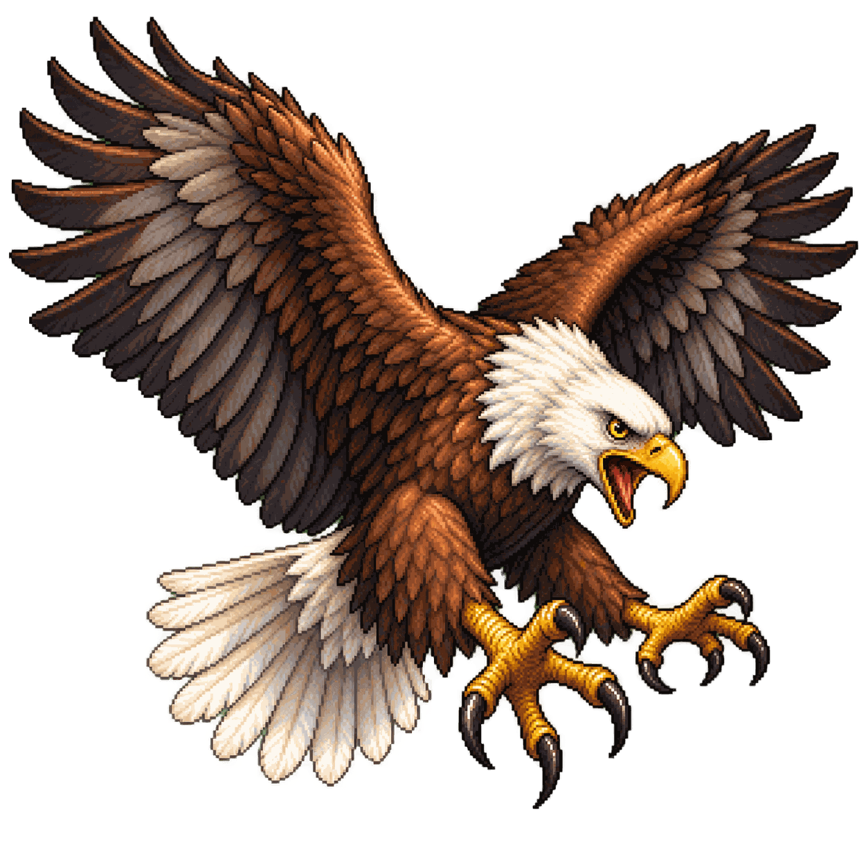 Static high-resolution pixel-art portrait of Eagle.