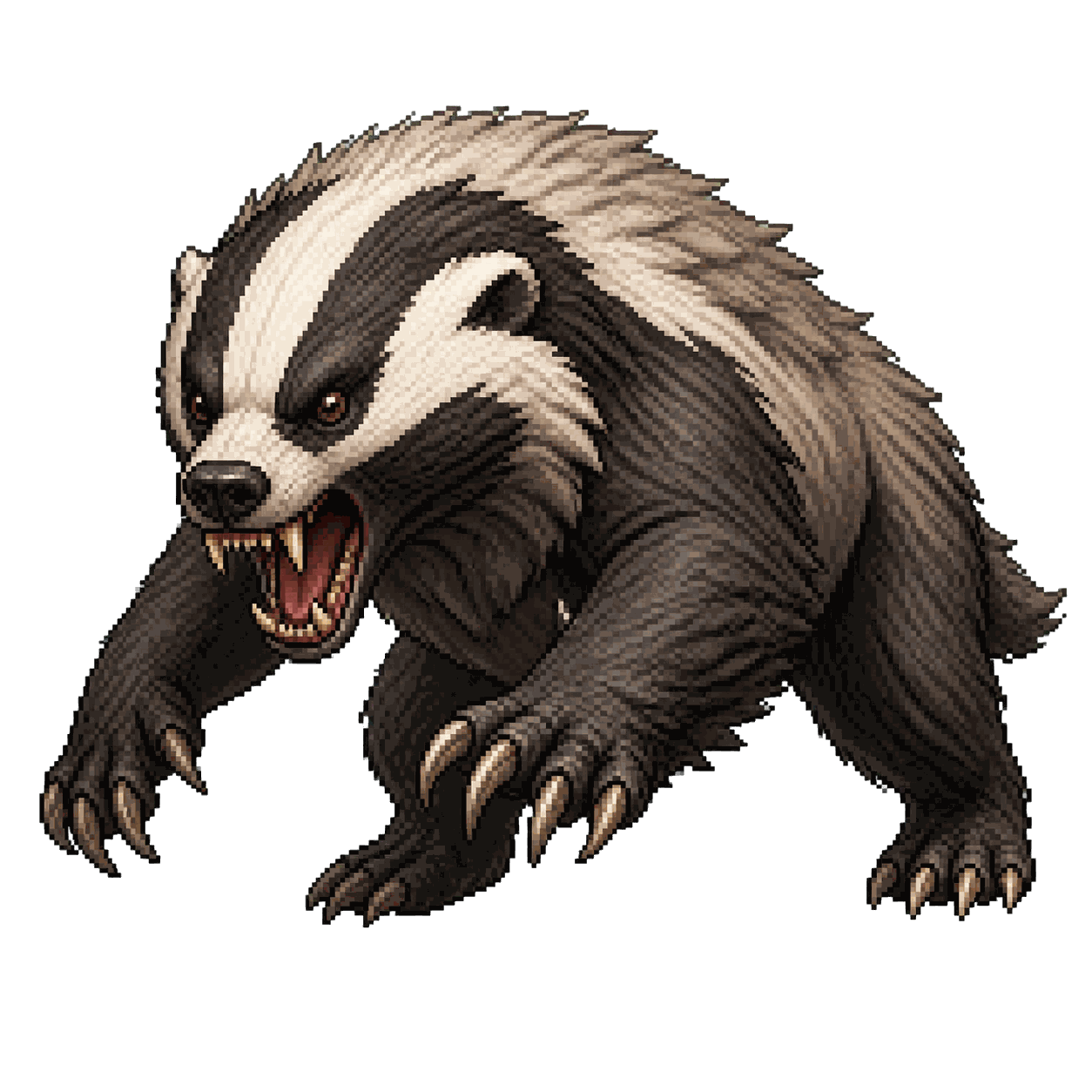 Static high-resolution pixel-art portrait of Giant Badger.