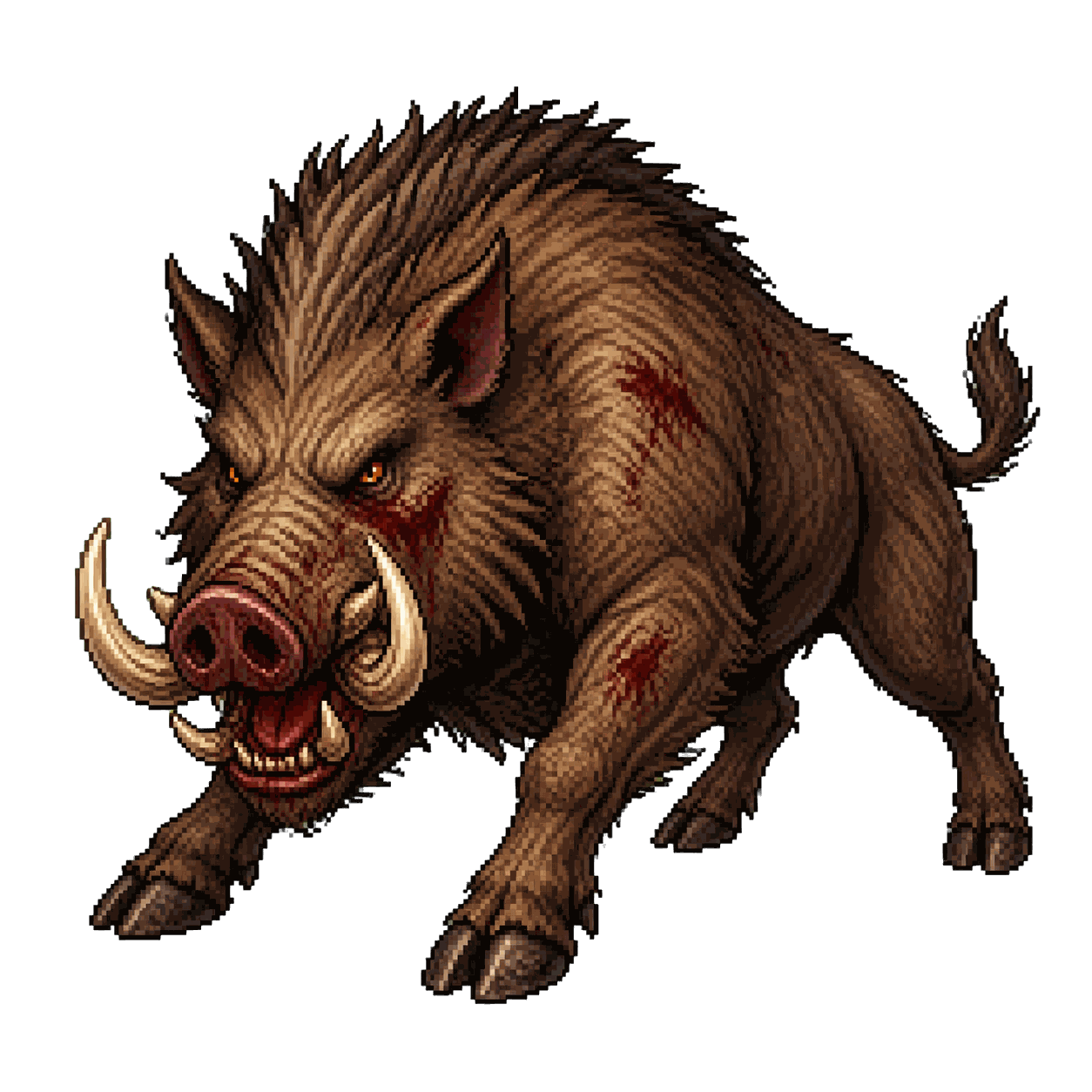Static high-resolution pixel-art portrait of Giant Boar.
