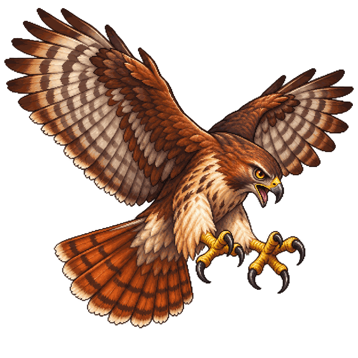 Static high-resolution pixel-art portrait of Hawk.
