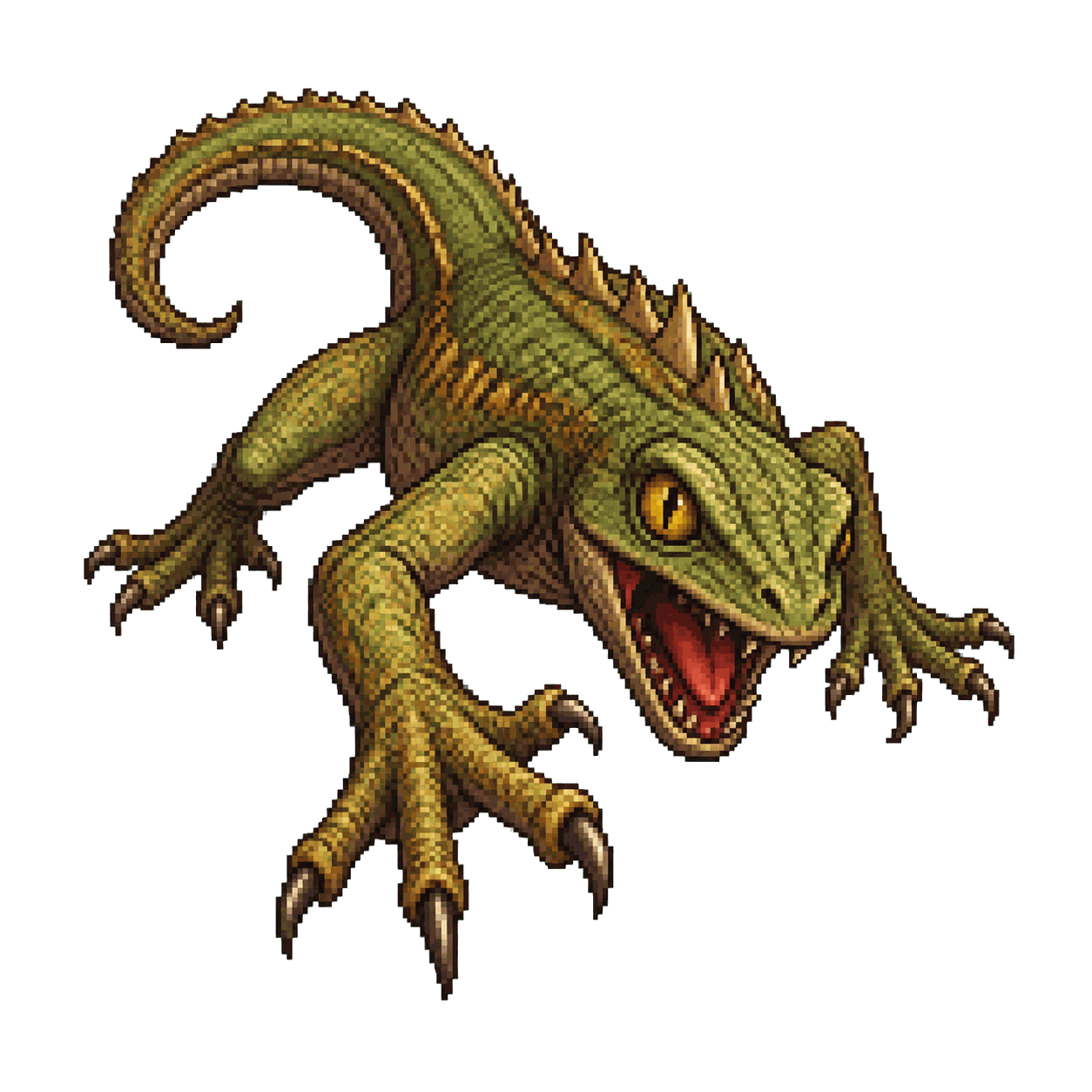 Retrato estático en pixel art de alta resolución de Lagarto.