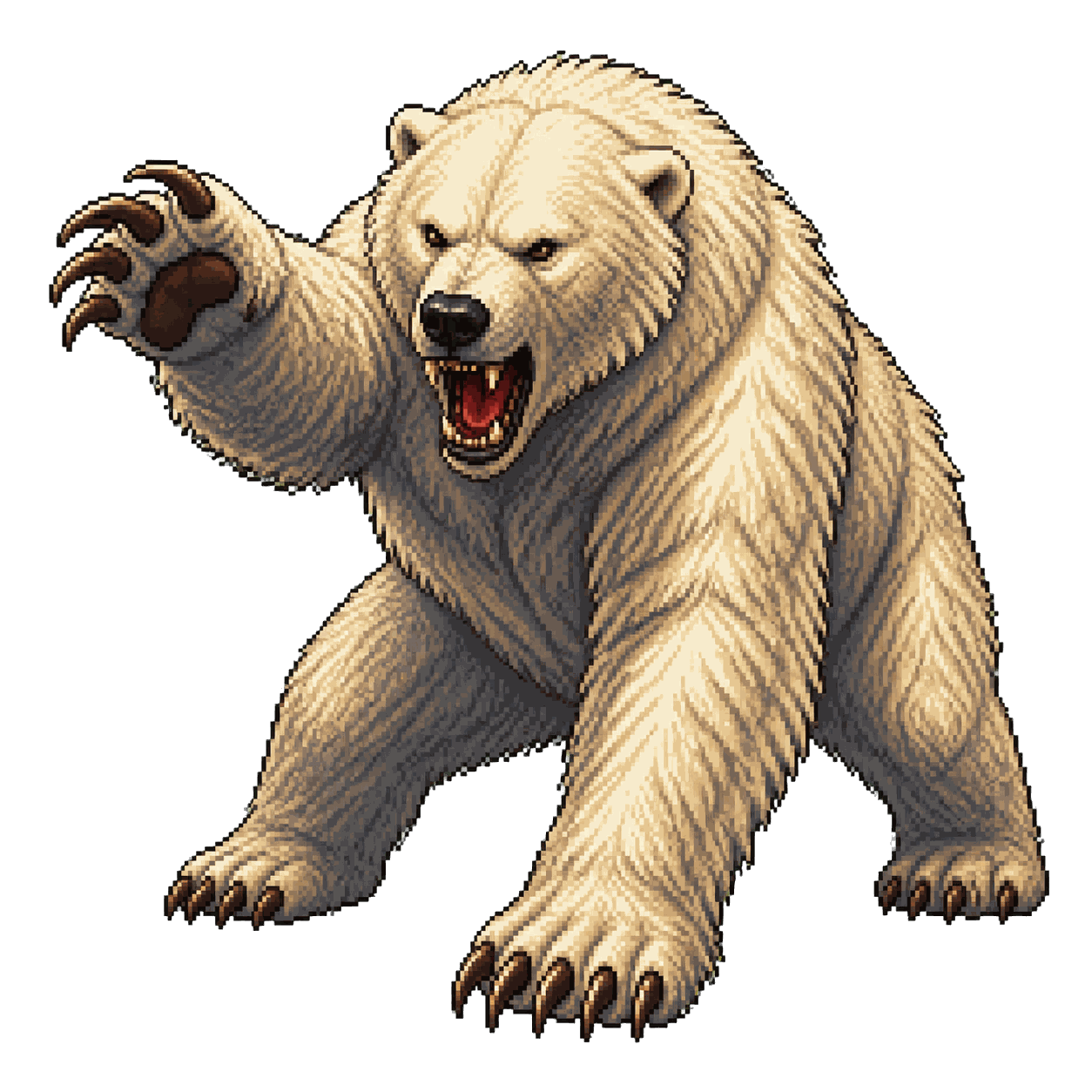 Retrato estático en pixel art de alta resolución de Oso polar.