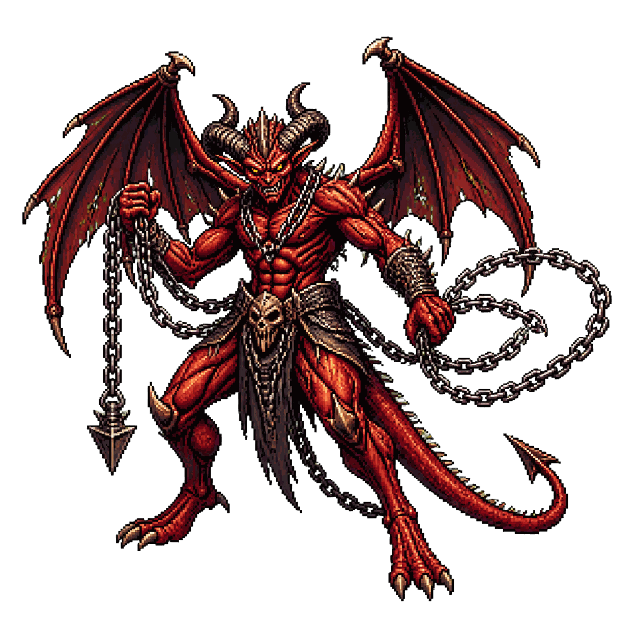 Static high-resolution pixel-art portrait of Chain Devil.