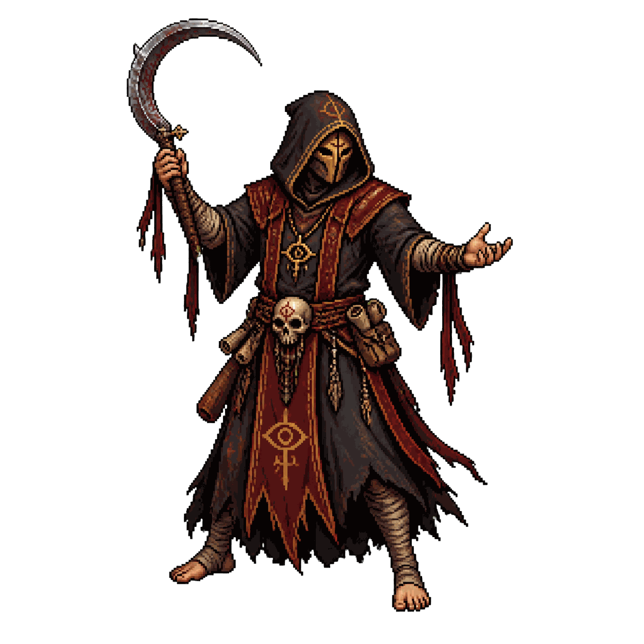 Static high-resolution pixel-art portrait of Cultist.