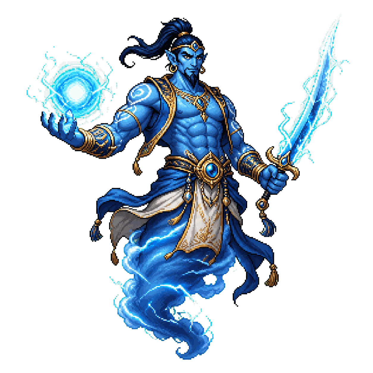 Static high-resolution pixel-art portrait of Djinni.