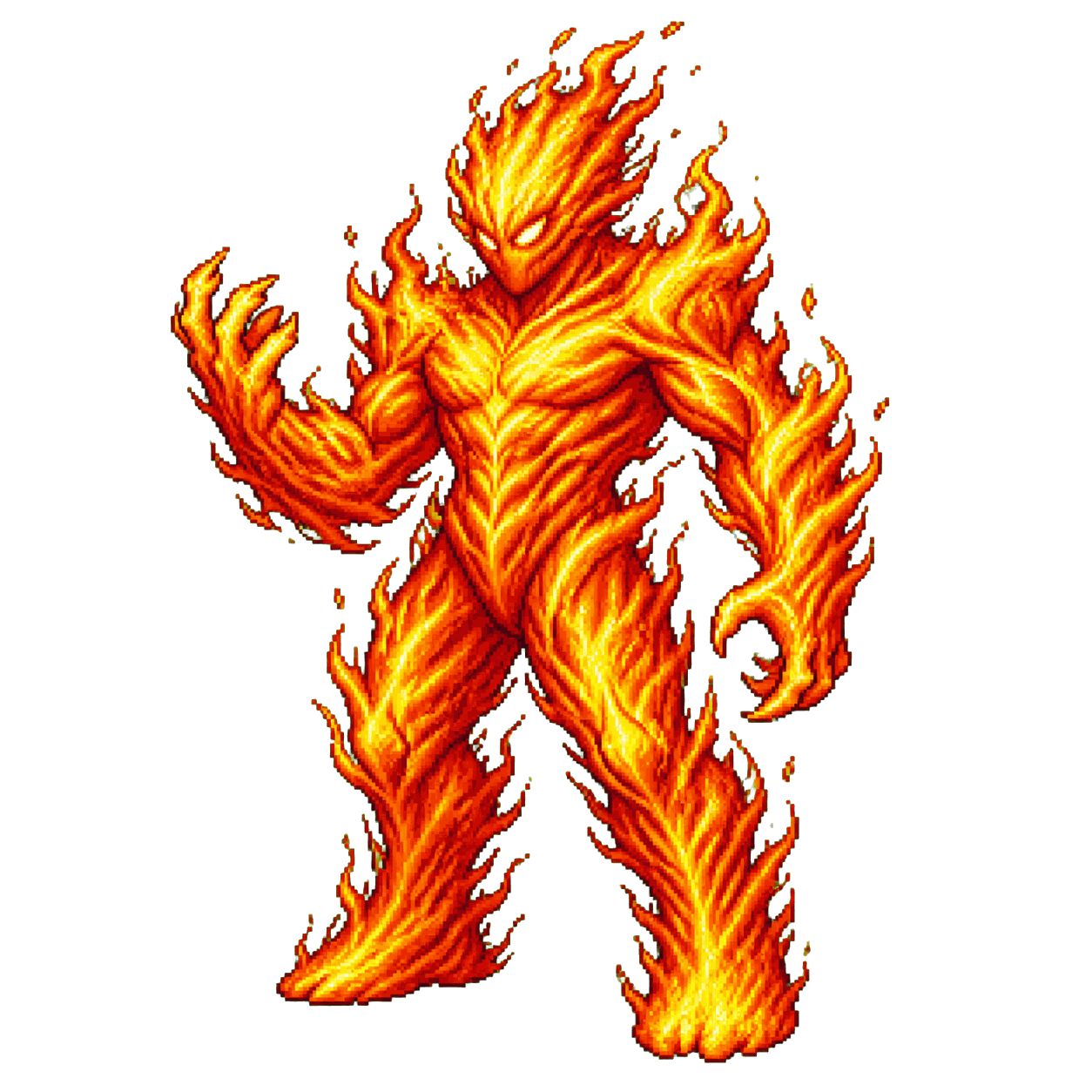 Static high-resolution pixel-art portrait of Fire Elemental.