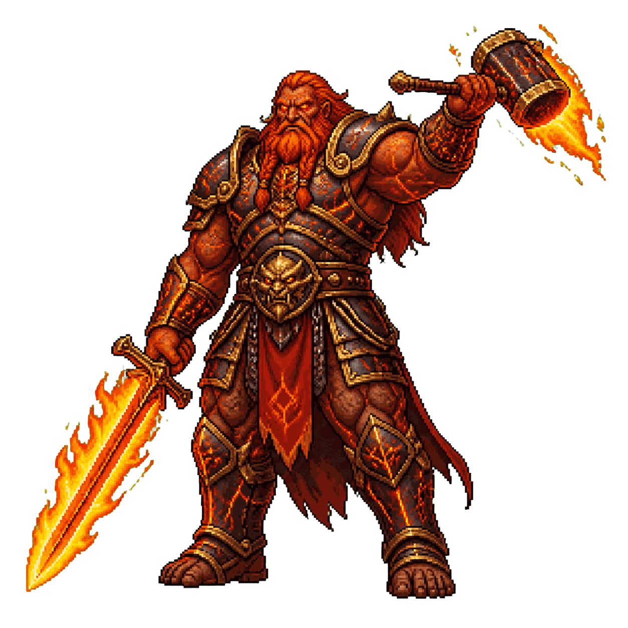 Static high-resolution pixel-art portrait of Fire Giant.