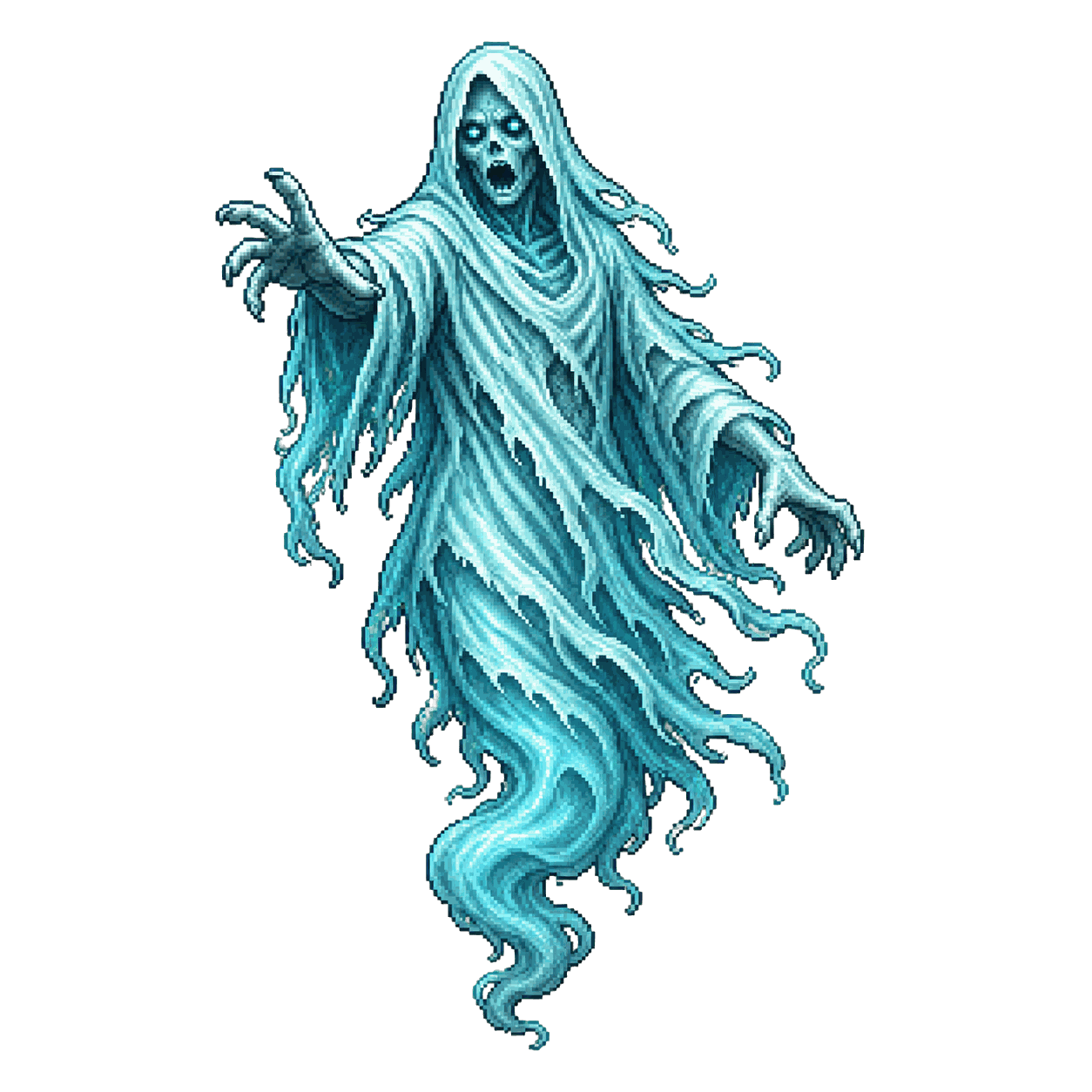 Static high-resolution pixel-art portrait of Ghost.