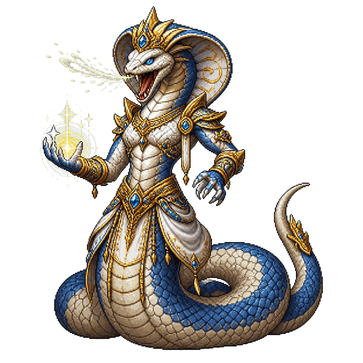 Static high-resolution pixel-art portrait of Guardian Naga.