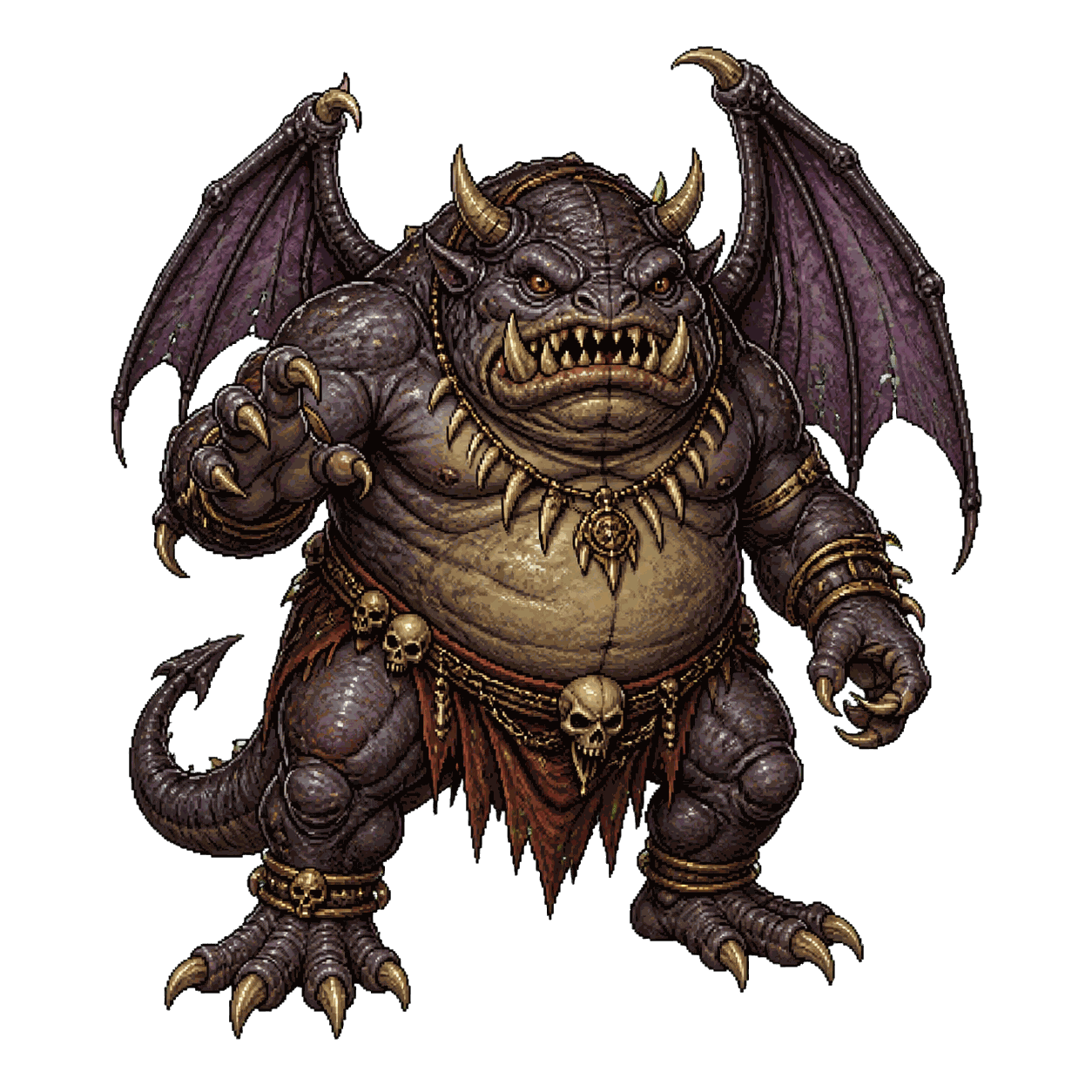 Static high-resolution pixel-art portrait of Hezrou.