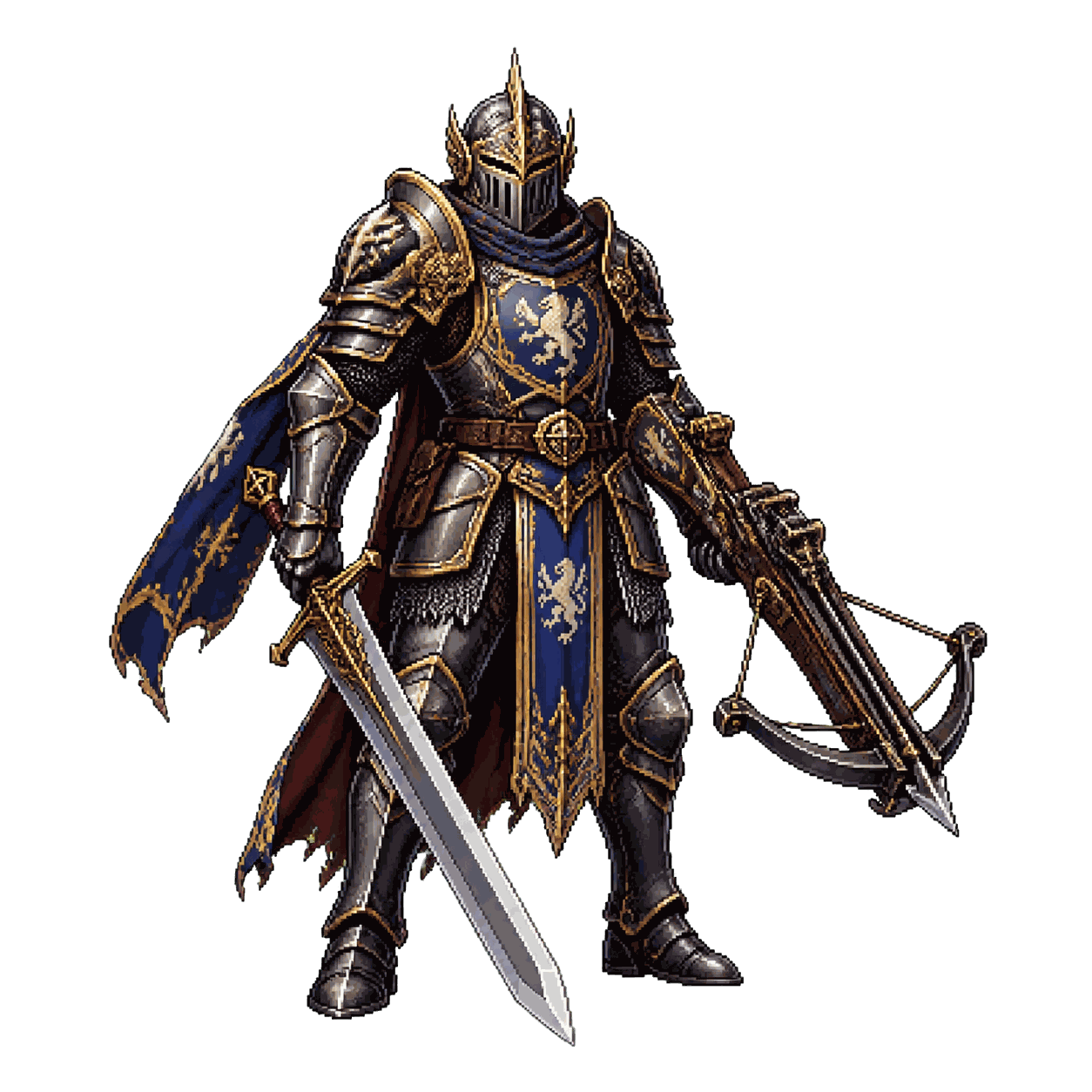 Static high-resolution pixel-art portrait of Knight.