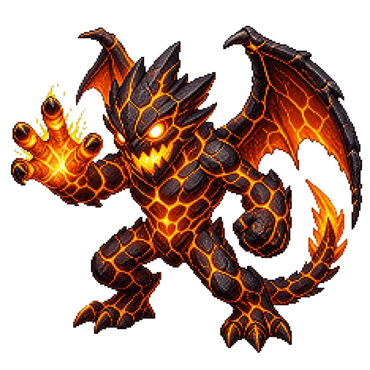 Static high-resolution pixel-art portrait of Magmin.