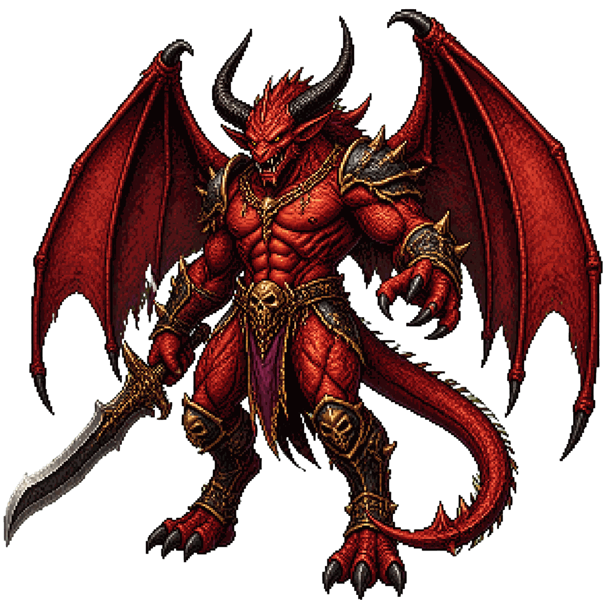 Static high-resolution pixel-art portrait of Pit Fiend.