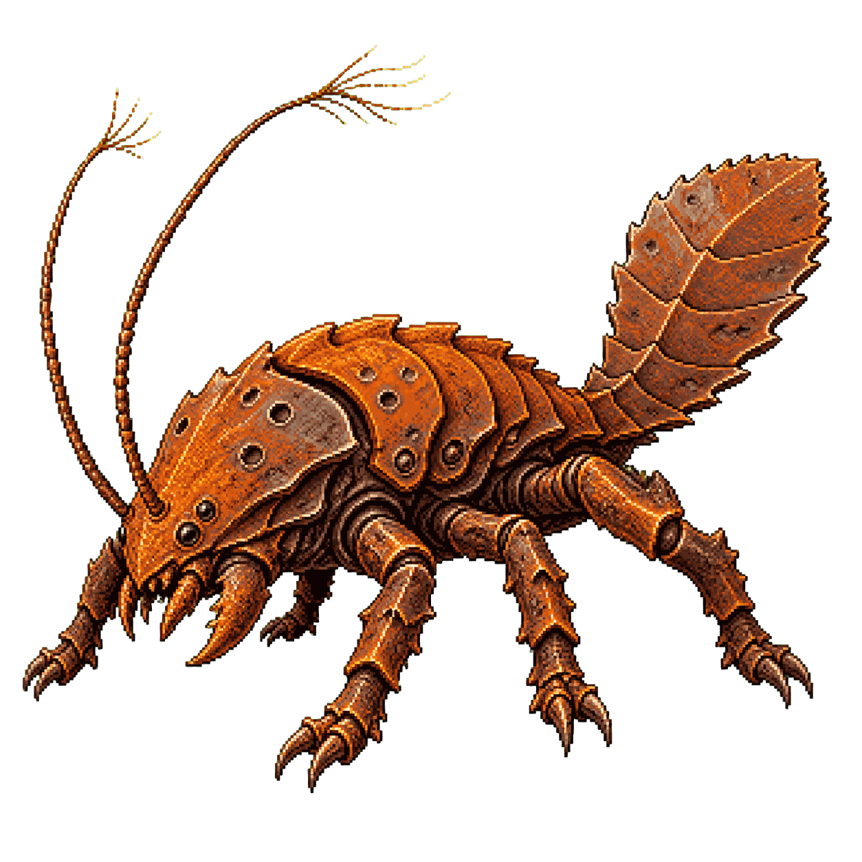 Static high-resolution pixel-art portrait of Rust Monster.