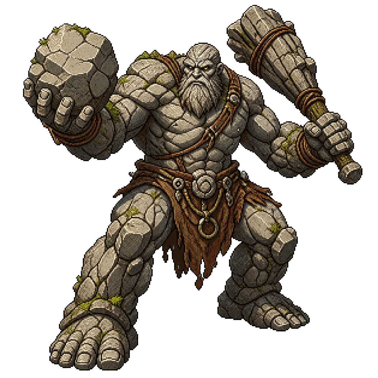 Static high-resolution pixel-art portrait of Stone Giant.