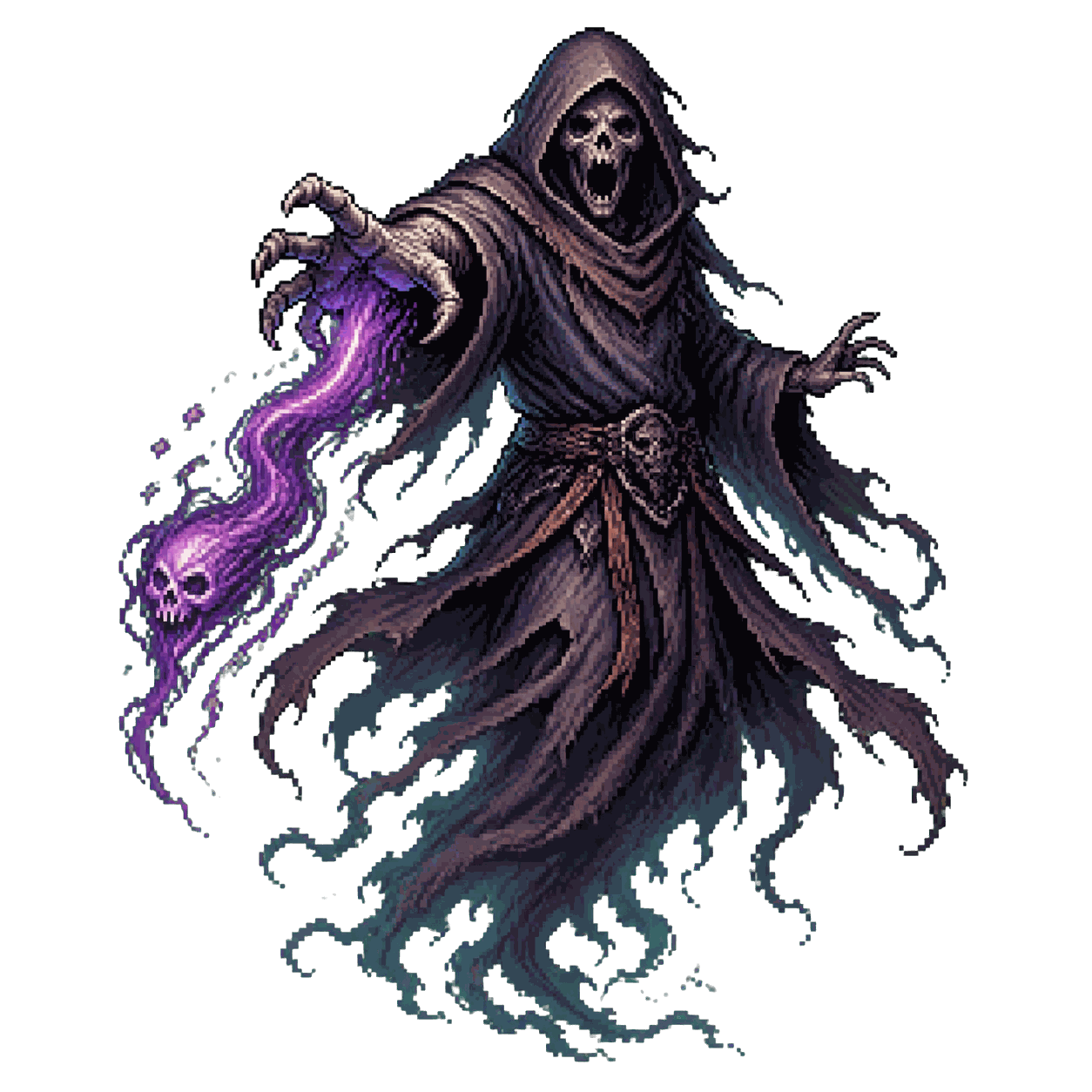Static high-resolution pixel-art portrait of Wraith.